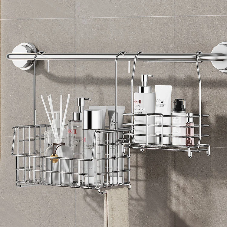 Suport de depozitare pentru accesorii de baie detașabil din oțel inoxidabil